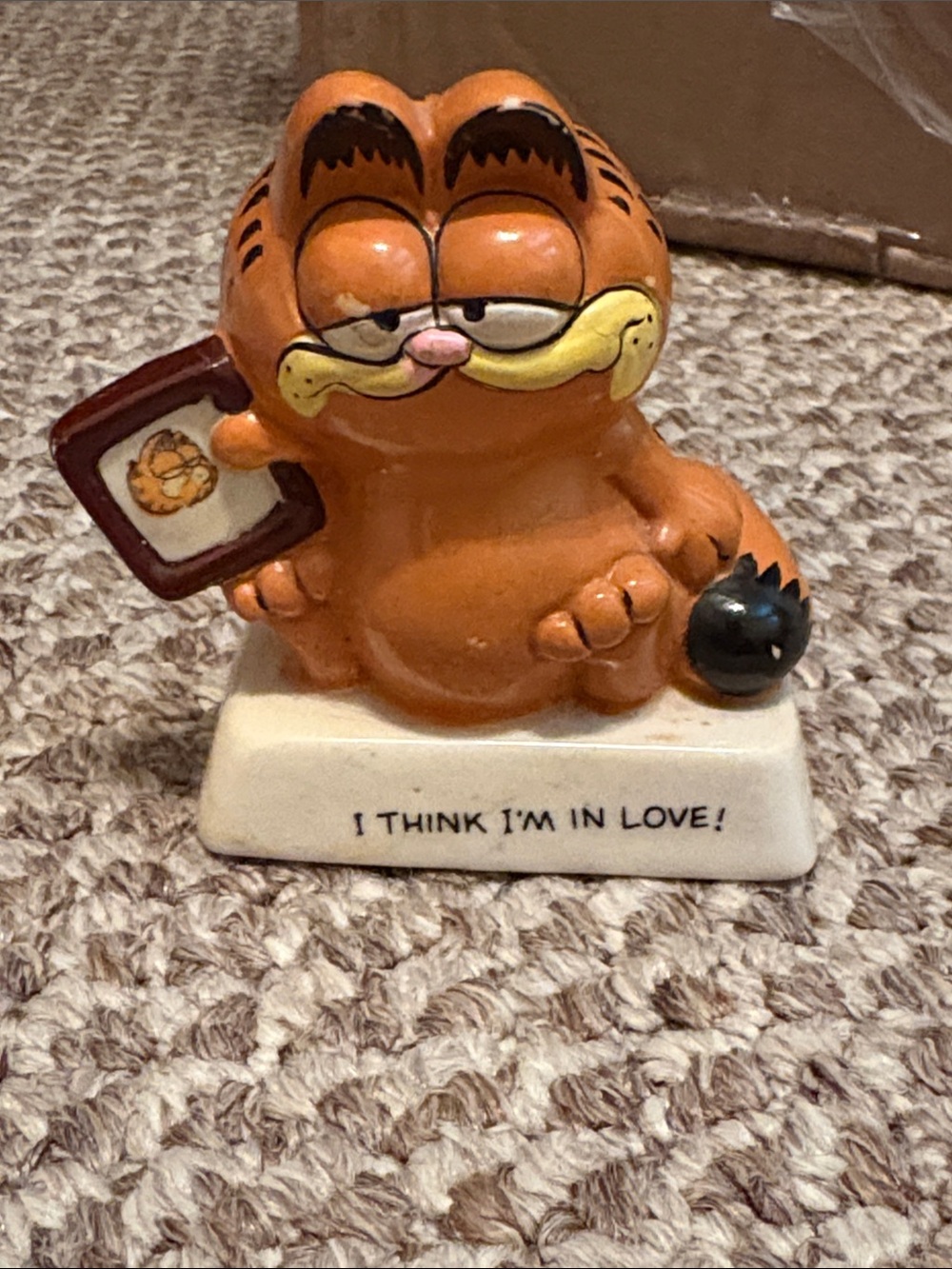Enesco Orange and Cream Garfield Figurine